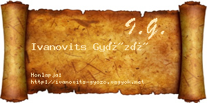 Ivanovits Győző névjegykártya